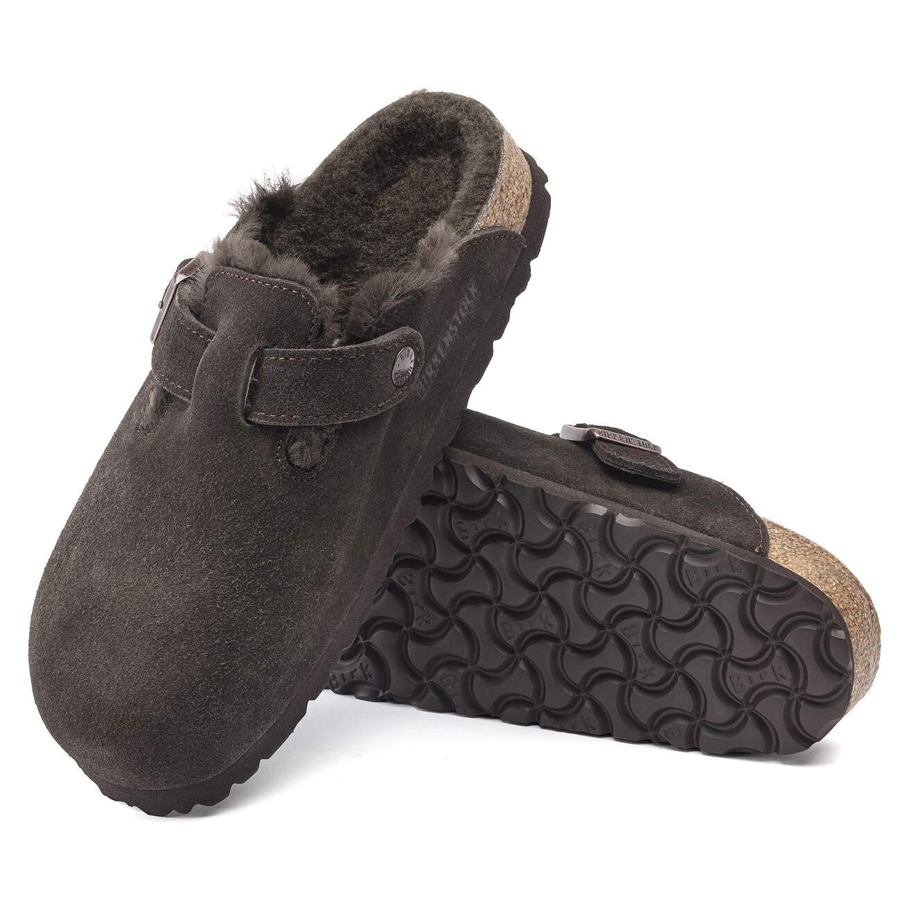 Birkenstock Boston Shearling Mocha Suede
