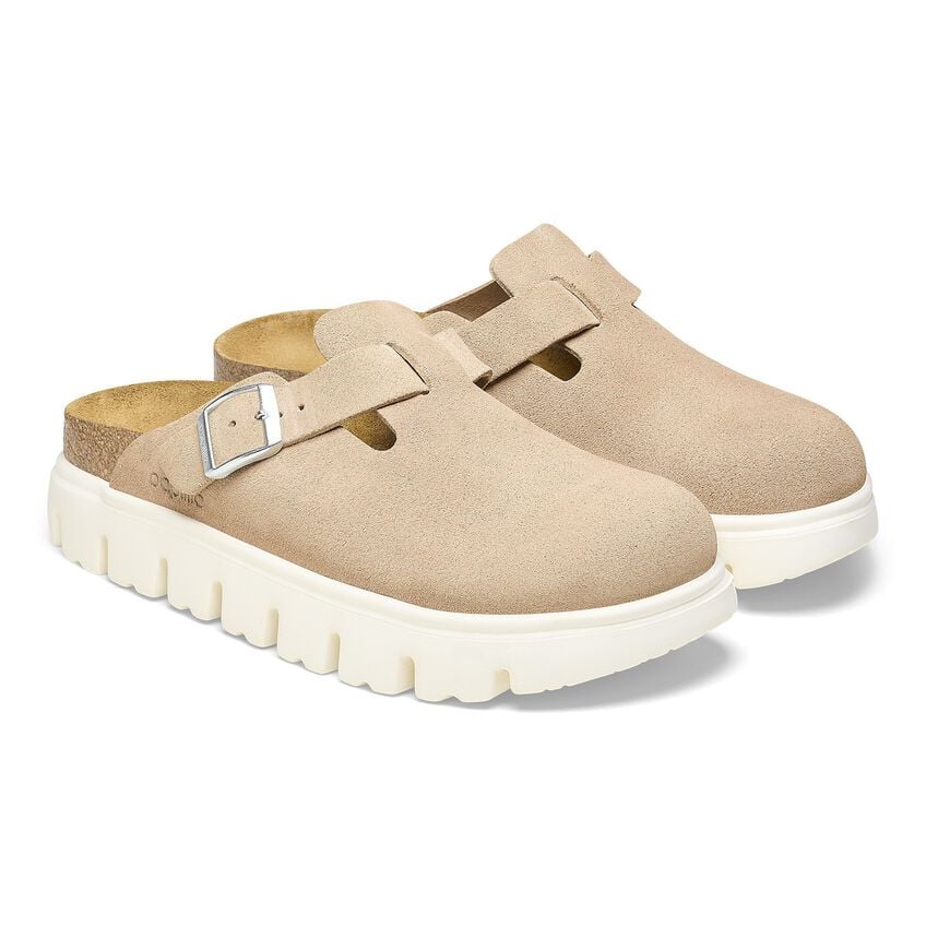 Birkenstock Boston Chunky Suede Leather Warm Sand