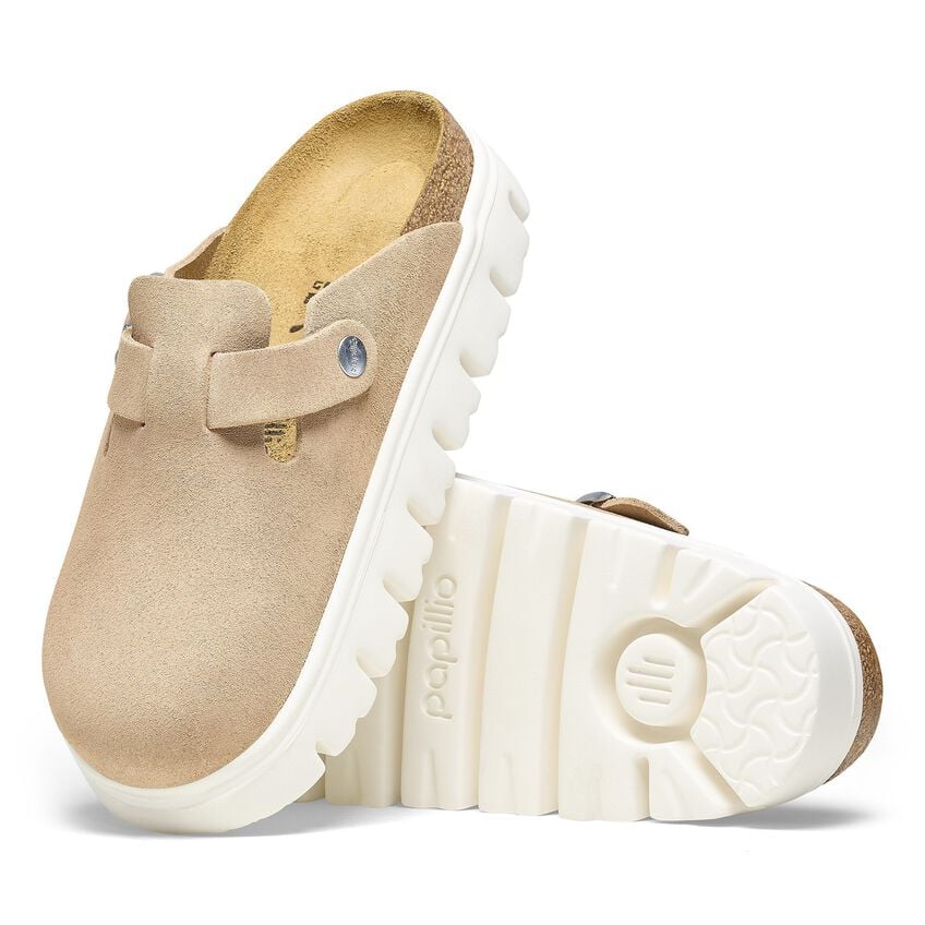 Birkenstock Boston Chunky Suede Leather Warm Sand