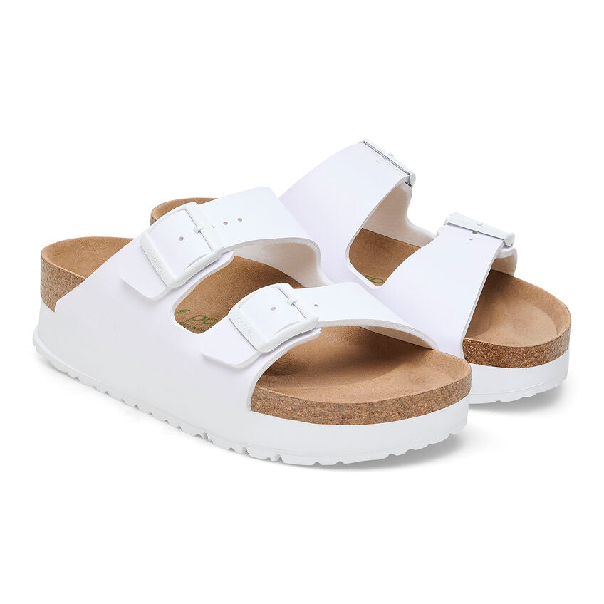 Birkenstock Arizona White Flex Platform