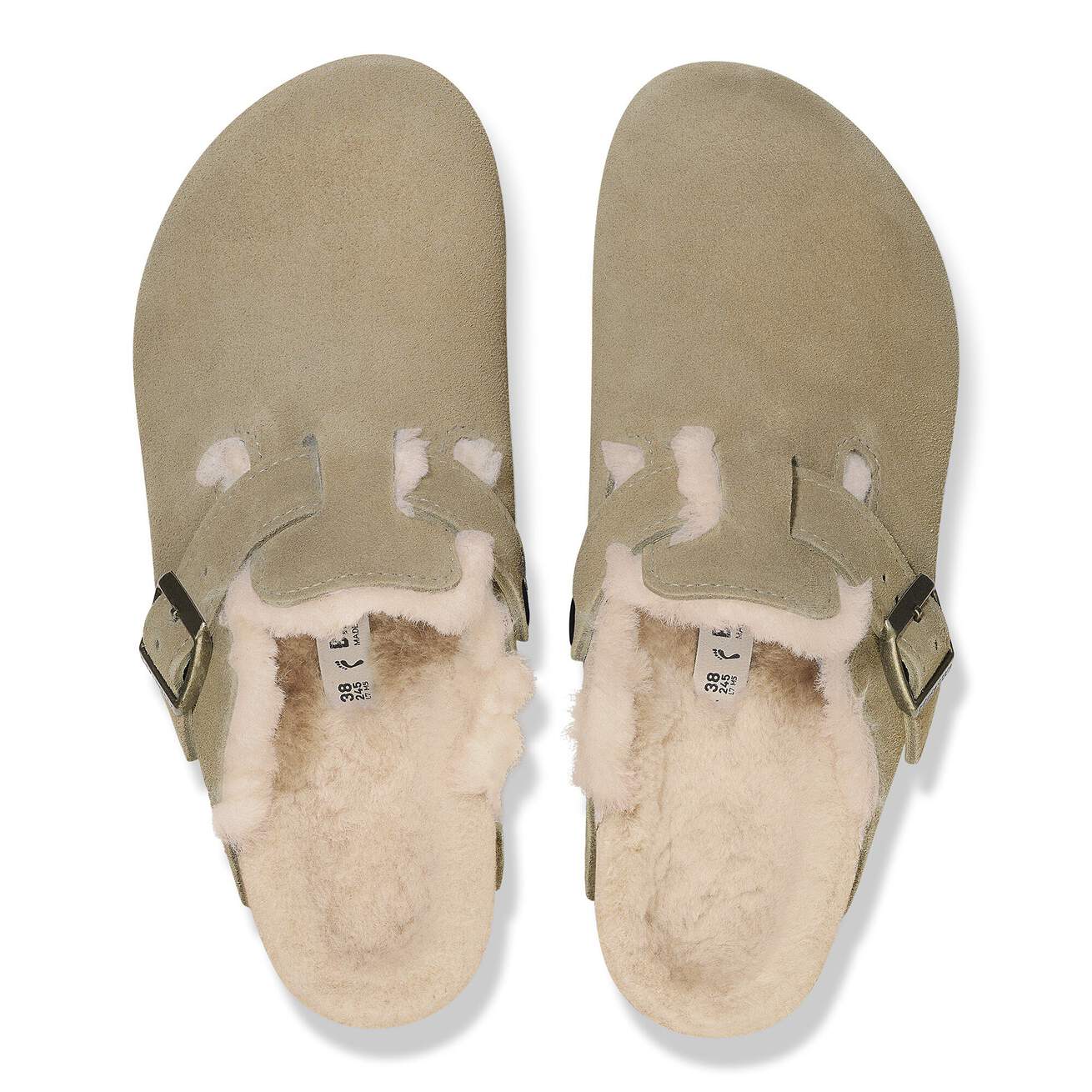 Birkenstock Boston Shearling Taupe Suede