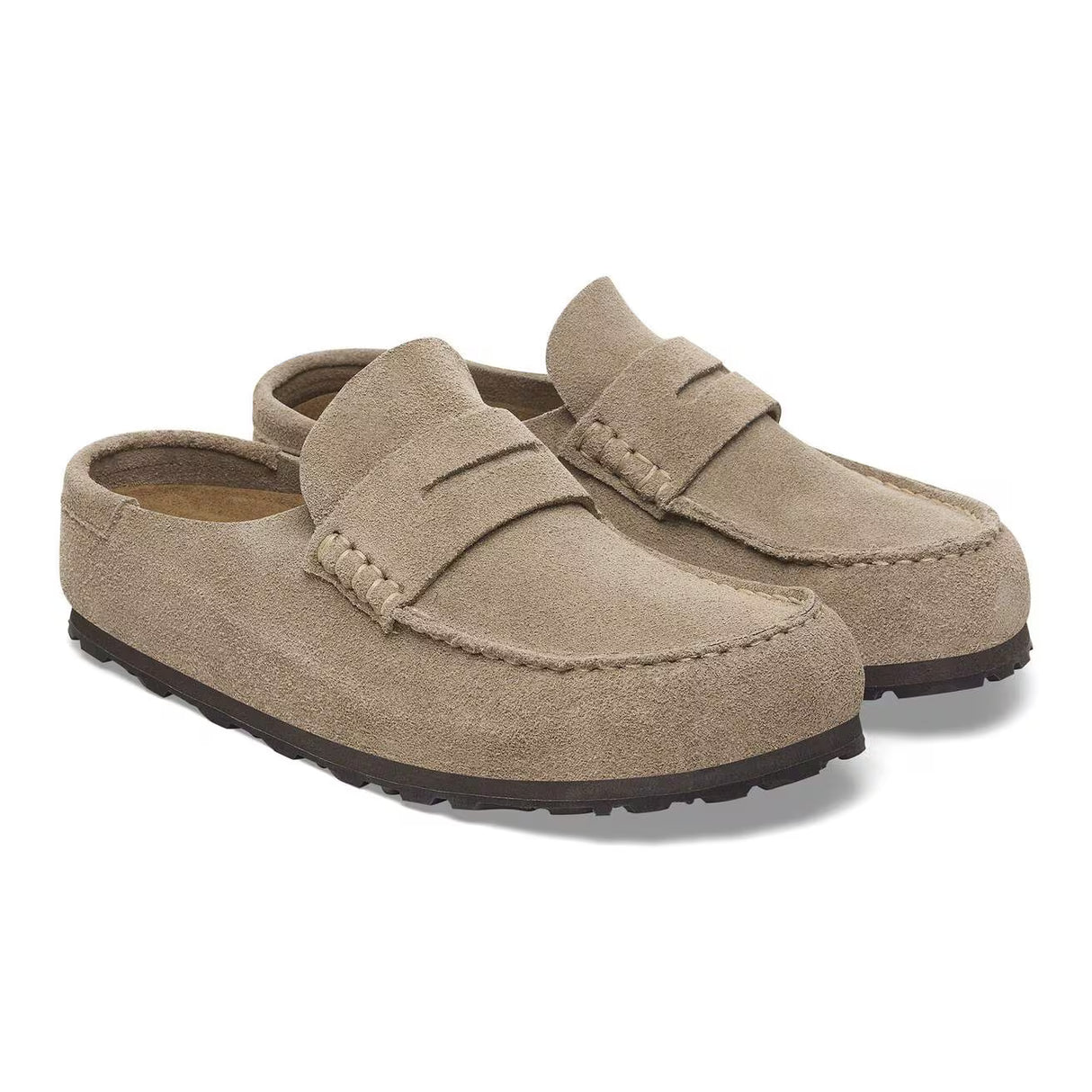 Birkenstock Naples Wrapped Taupe Suede Narrow