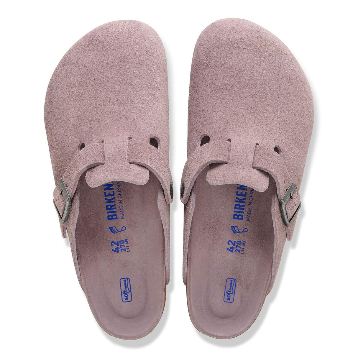 Birkenstock Boston Soft Footbed Faded Purple Suede Narrow