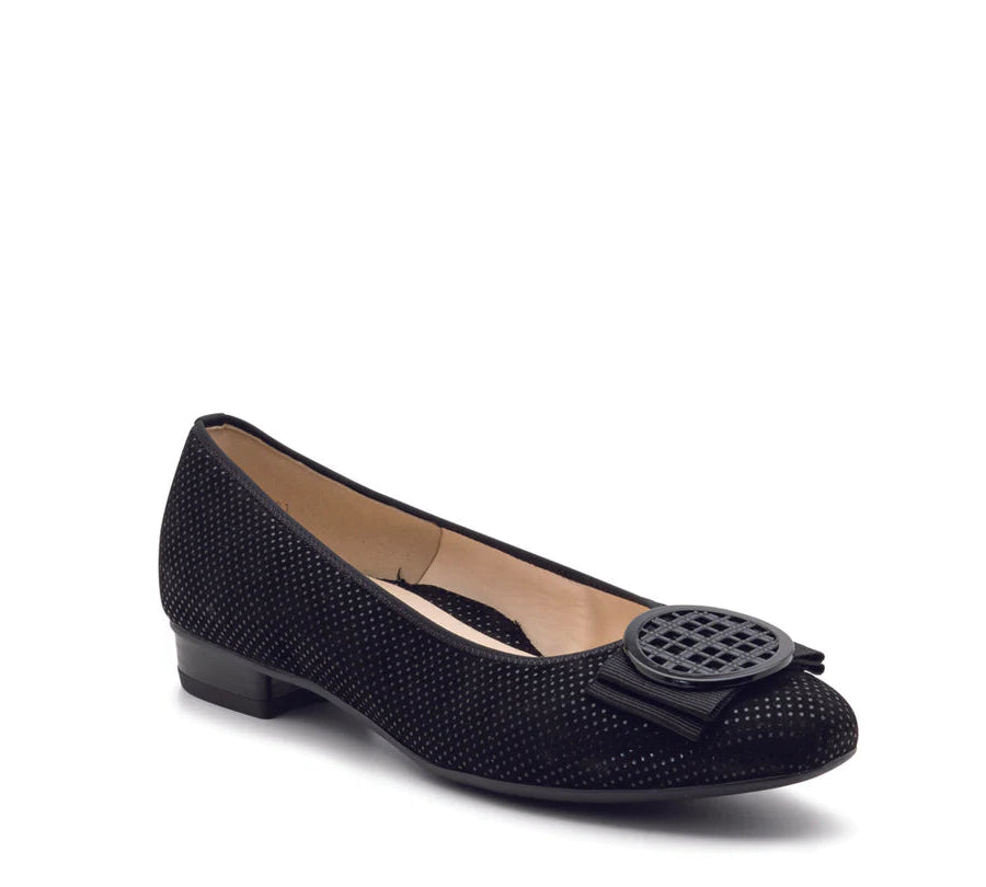 ara Bambi Black Puntikid Ballet Flat