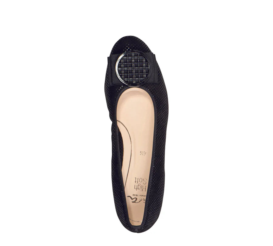 ara Bambi Black Puntikid Ballet Flat