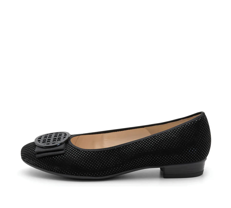 ara Bambi Black Puntikid Ballet Flat
