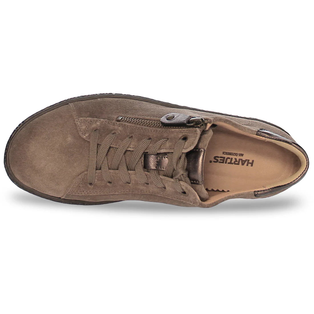 Hartjes Phil Hazelnut Nubuck Side Zip Oxford