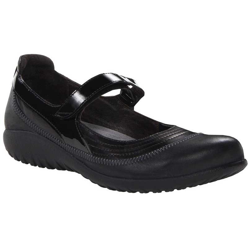 Naot Kirei Wide Black Madras/Black Patent