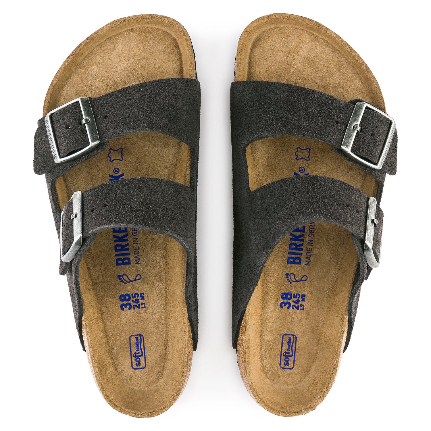 Birkenstock Arizona Soft Footbed Velvet Grey Suede