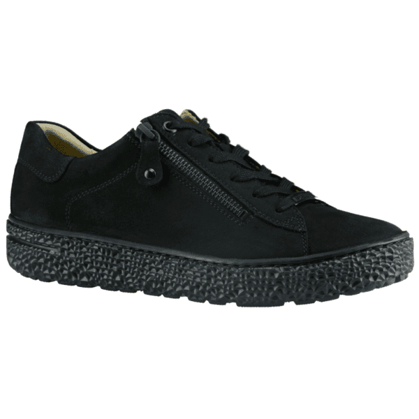 Hartjes Phil Black/Black Nubuck Side Zip Oxford