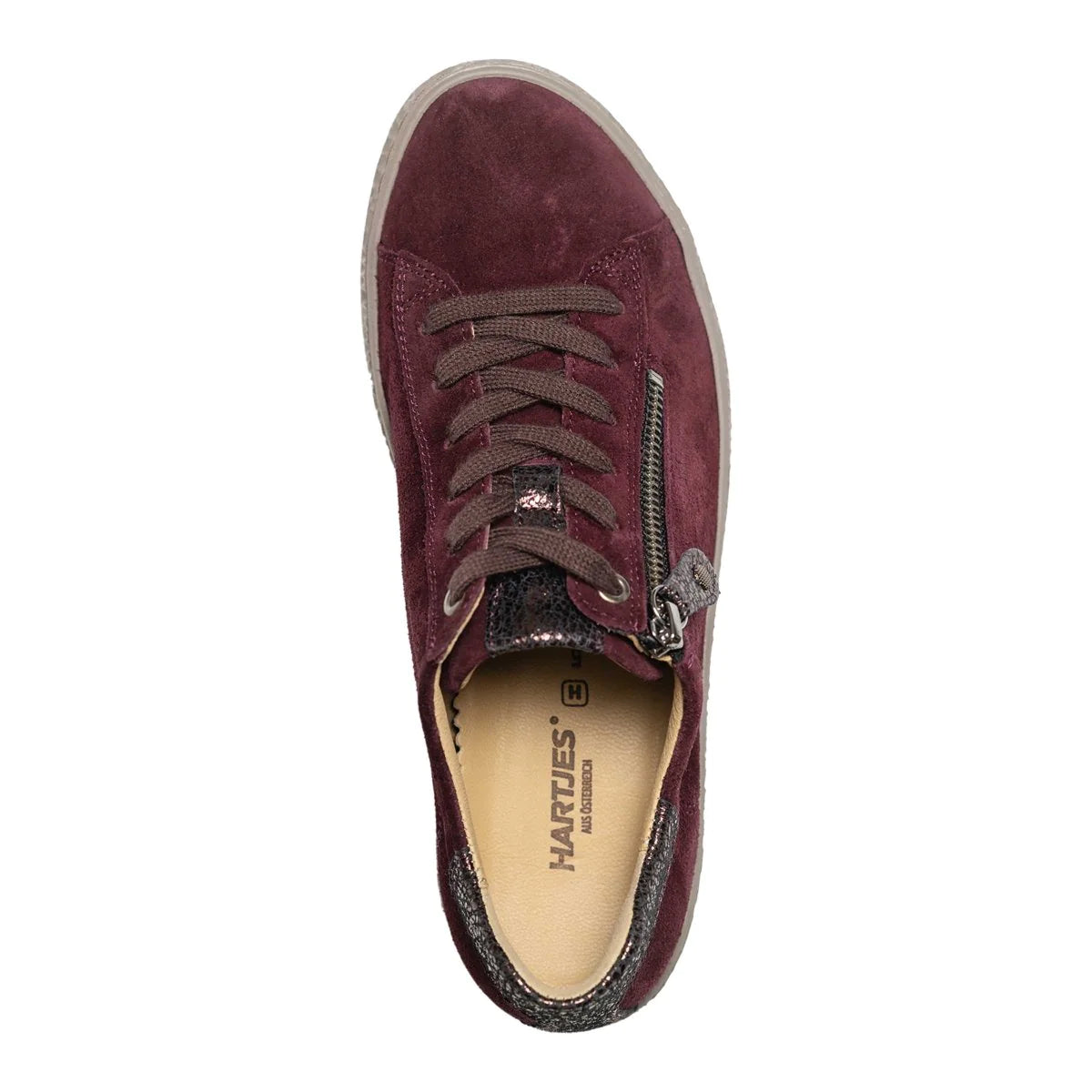 Hartjes Phil Aubergine/Eggplant Side Zip Oxford