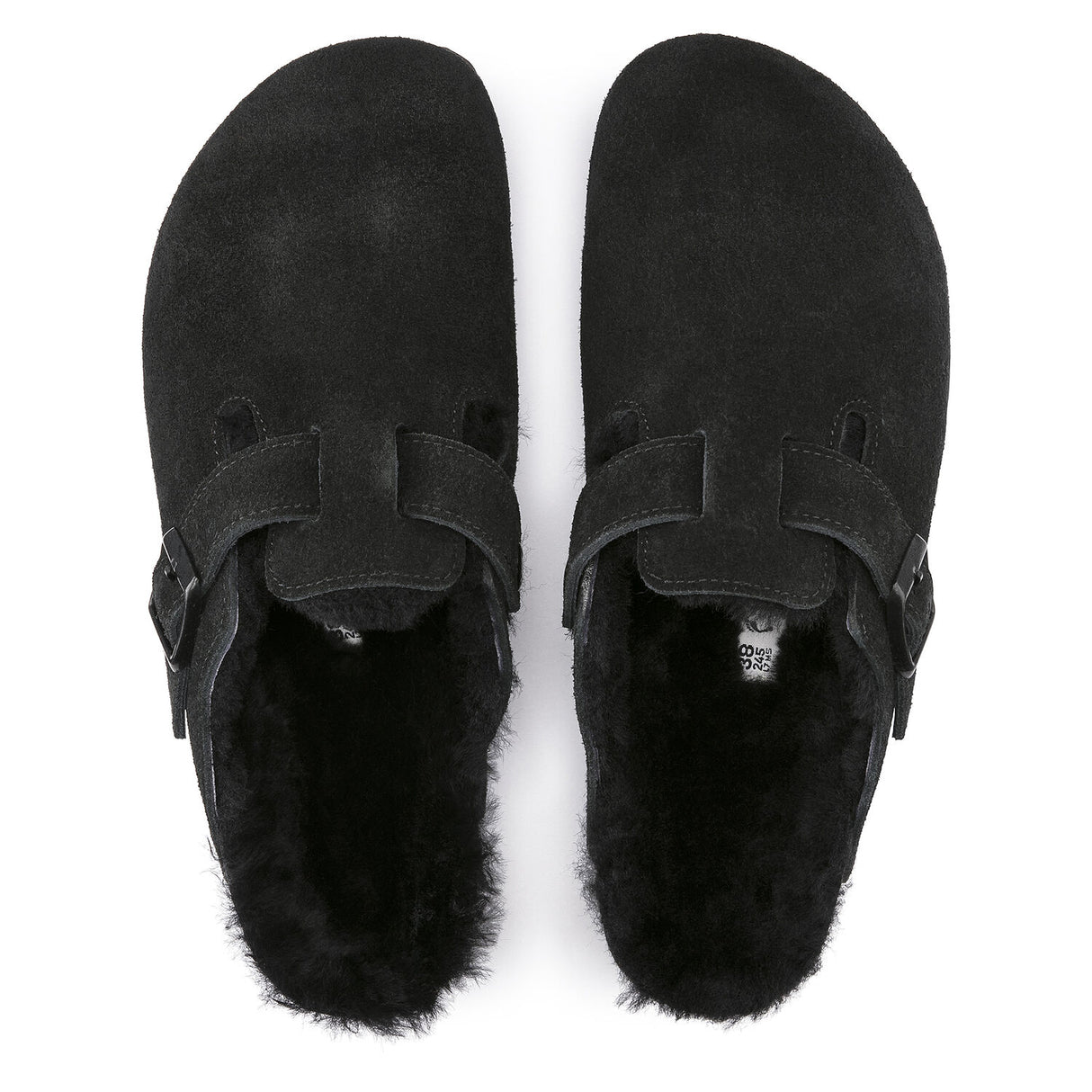Birkenstock Boston Black Suede Shearling
