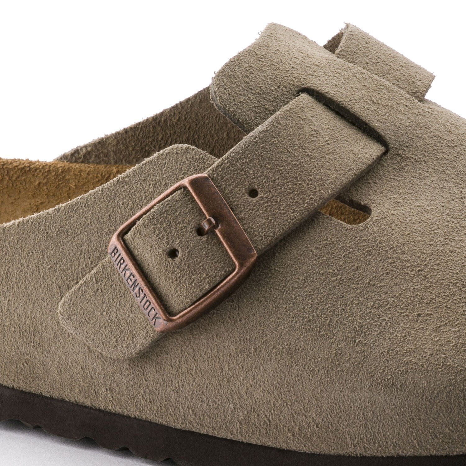 Birkenstock Boston Soft Footbed Taupe Suede Narrow