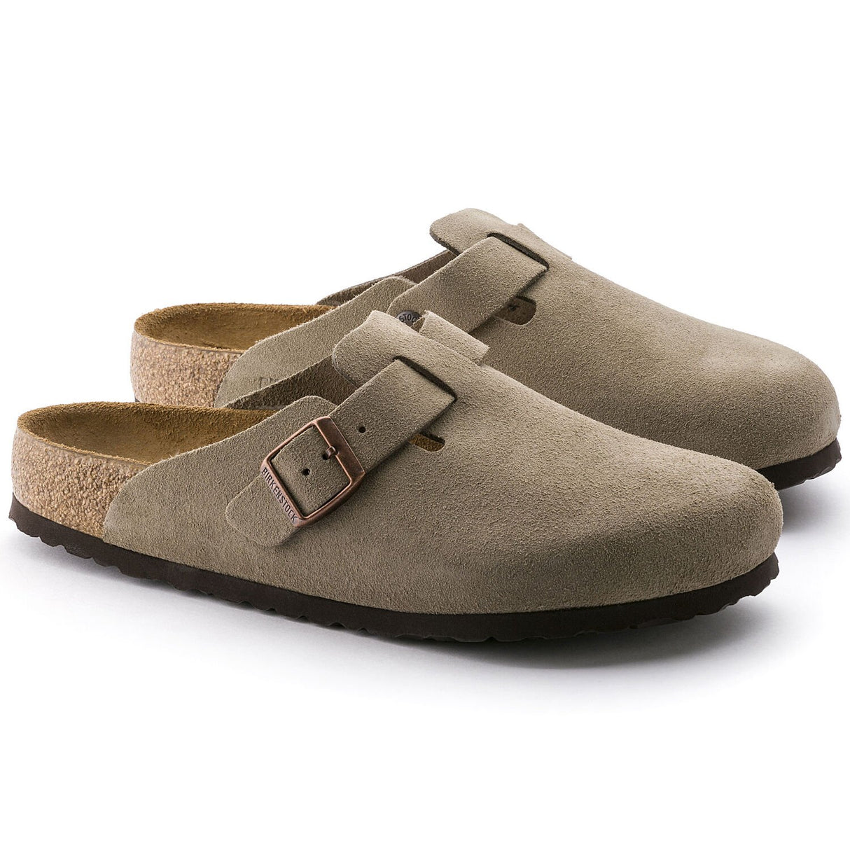 Birkenstock Boston Soft Footbed Taupe Suede Narrow