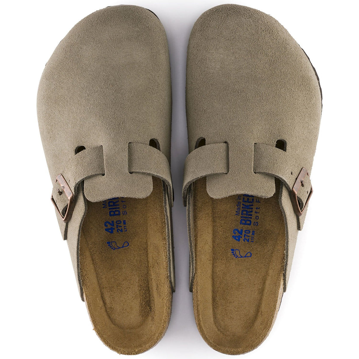 Birkenstock Boston Soft Footbed Taupe Suede Narrow