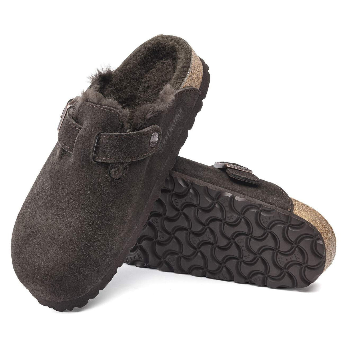 Birkenstock Boston Shearling Mocha Suede
