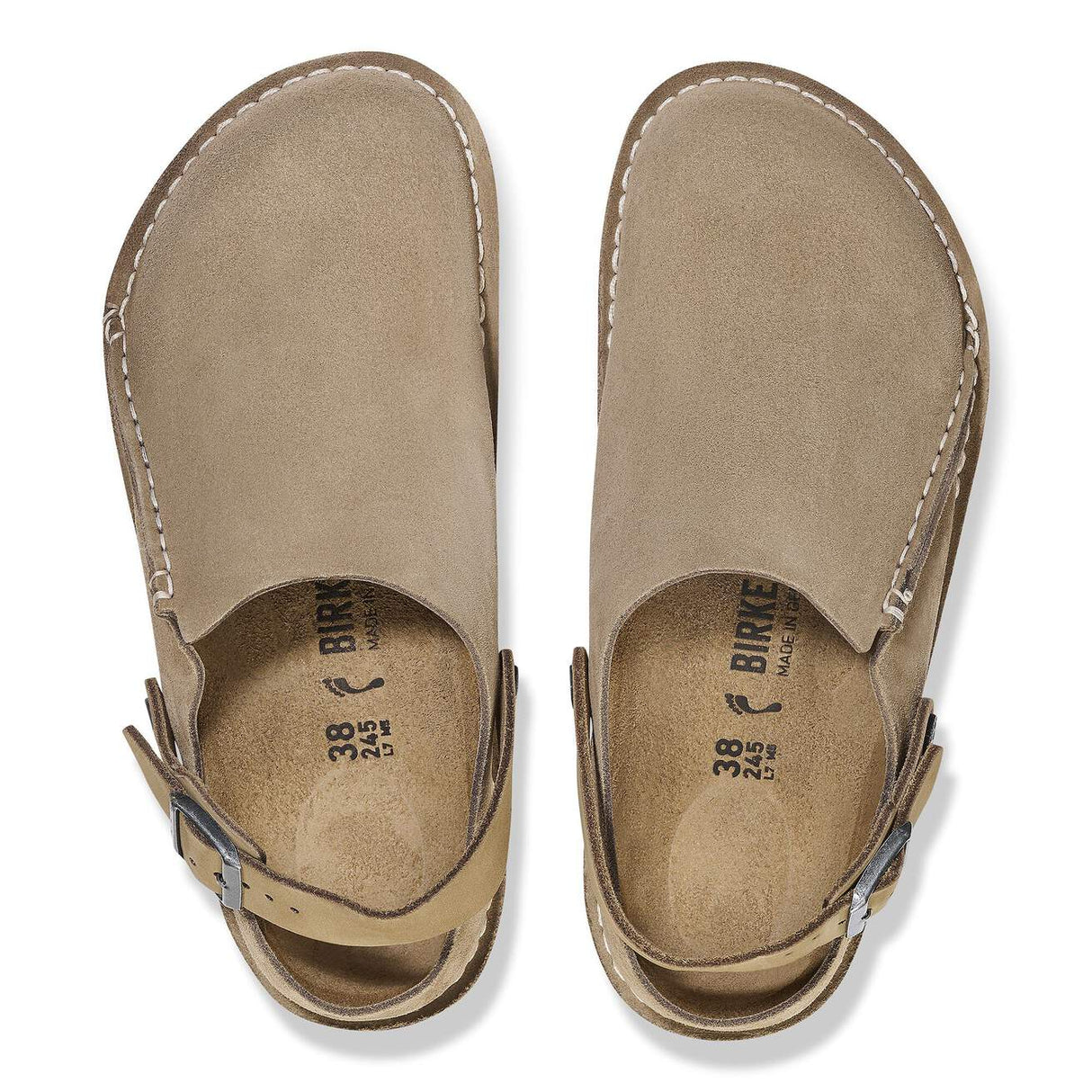 Birkenstock Lutry Gray Taupe Suede Narrow