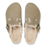 Birkenstock Boston Shearling Taupe Suede