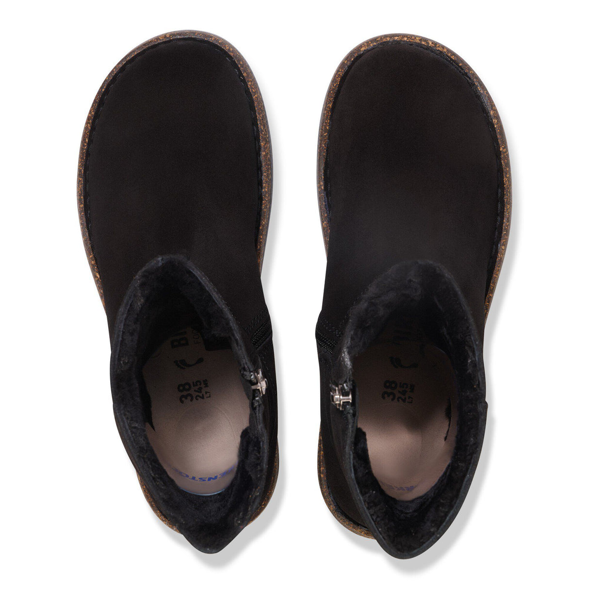 Birkenstock Uppsala Zip Shearling Black Suede