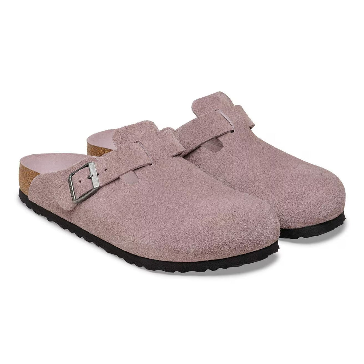 Birkenstock Boston Soft Footbed Faded Purple Suede Narrow