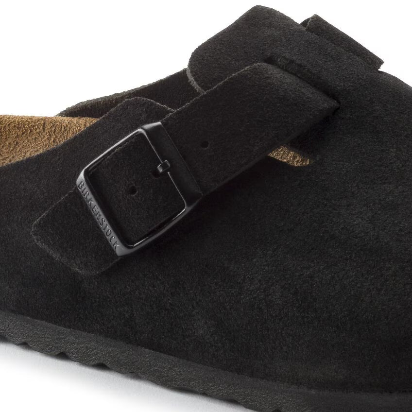 Birkenstock Boston Soft Footbed Black Suede