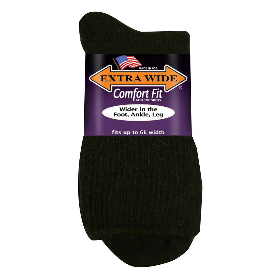 Extra Wide Sock - Black Small Quarter