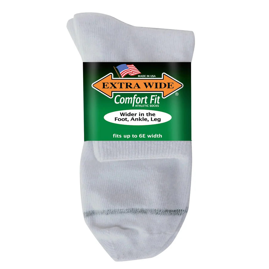 Extra Wide Sock - White Medium Quarter