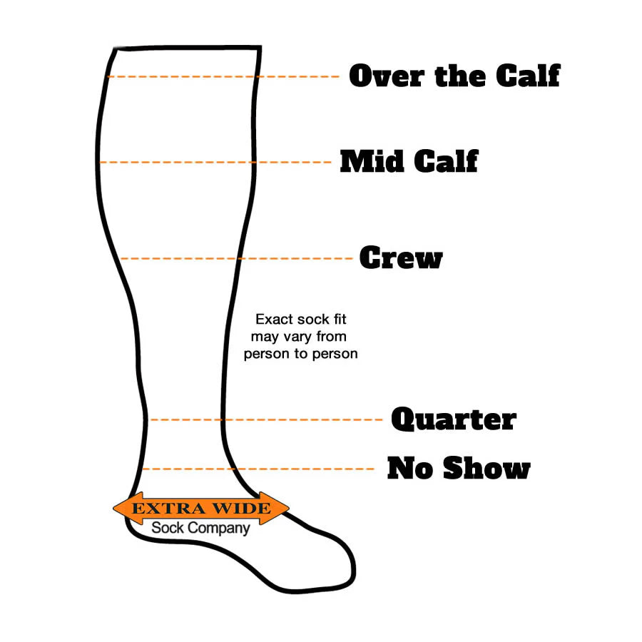 Extra Wide Sock - White Medium Quarter