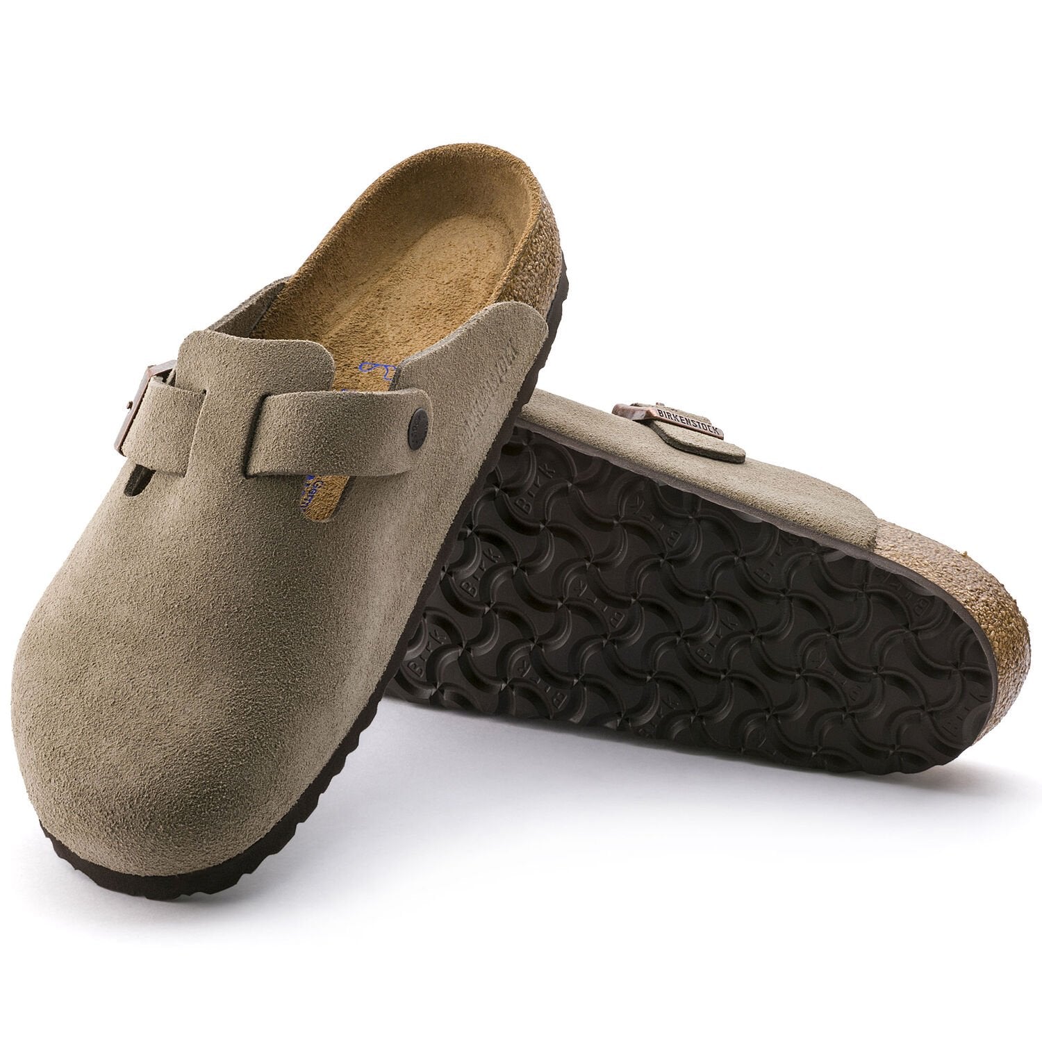 Birkenstock Boston Soft Footbed Taupe Suede Narrow | UNISEX